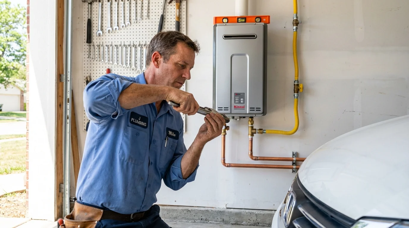 Tankless water heater installation by a Johns Plumbing LLC plumber in Prosser
